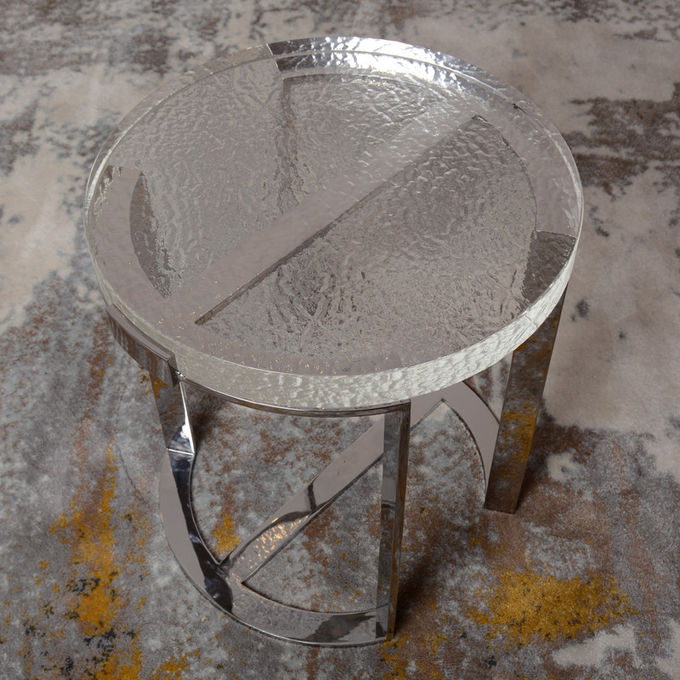 A mobília das mesas de centro da sala de visitas do centro do metal ajusta o vidro luxuoso moderno 1