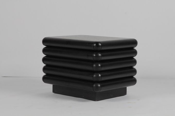 Tabela de cabeceira preta para o quarto Nightstand com gaveta 2