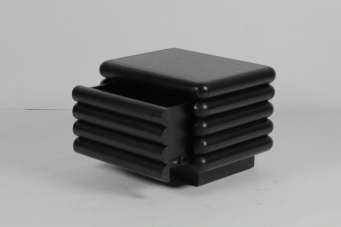 Tabela de cabeceira preta para o quarto Nightstand com gaveta 1