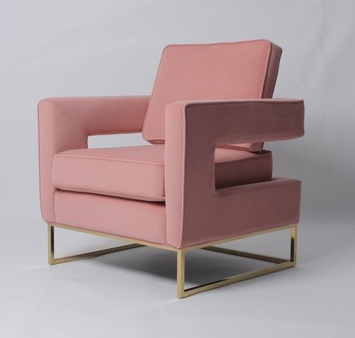 O lazer cor-de-rosa da sala de visitas de veludo arma os pés de Sofa Chair With Stainless Steel 1