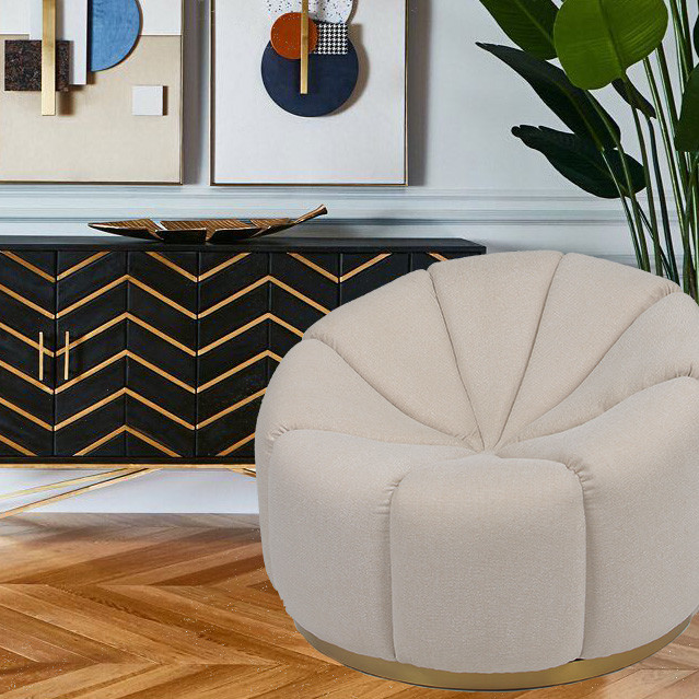 Lazer Sofa With Metal Base da abóbora de veludo da mobília da sala de visitas único 4