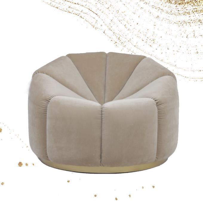 Lazer Sofa With Metal Base da abóbora de veludo da mobília da sala de visitas único 1