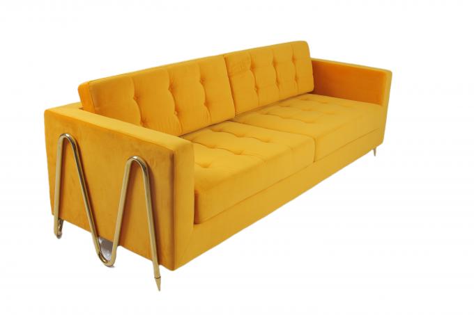 Tela moderna Sofa Couch de veludo da sala de visitas 2240x960x820mm 2
