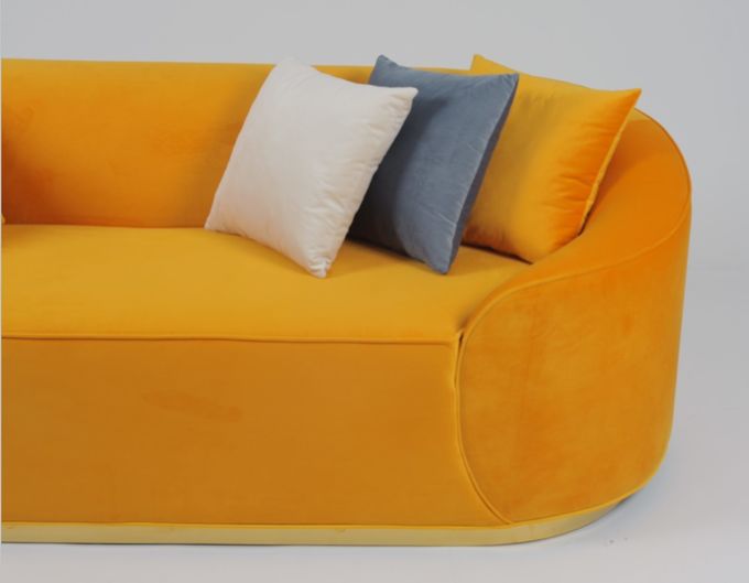 Veludo Sofa With Metal Base da tela da sala de visitas 5