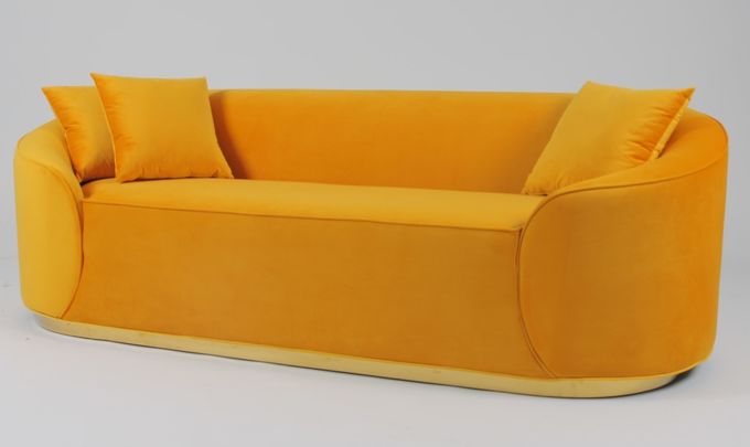 Veludo Sofa With Metal Base da tela da sala de visitas 4