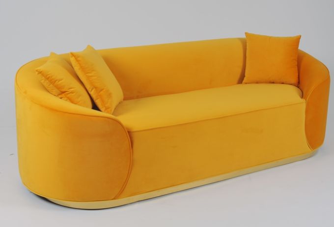 Veludo Sofa With Metal Base da tela da sala de visitas 3