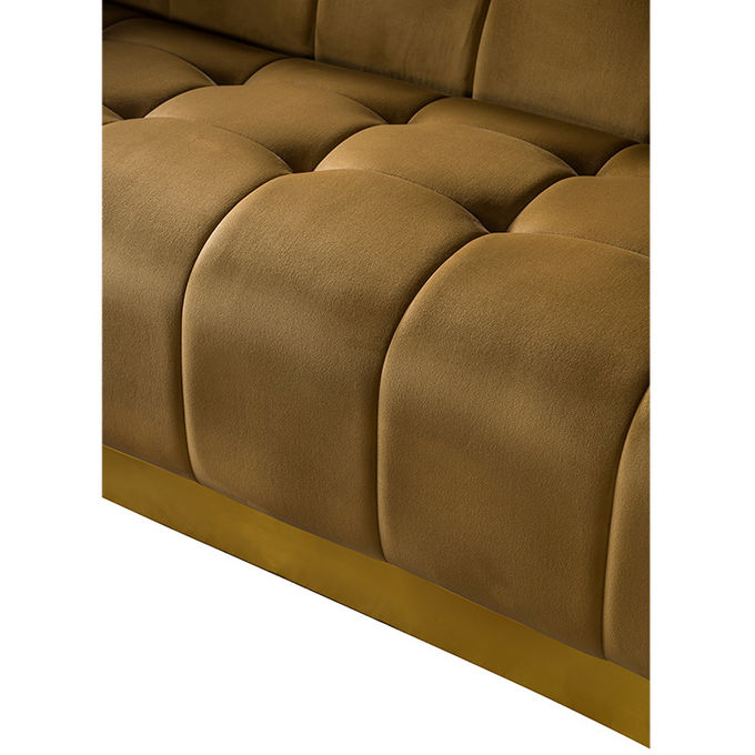 Sofá confortável da sala de visitas da base do ouro de W 210cm 1