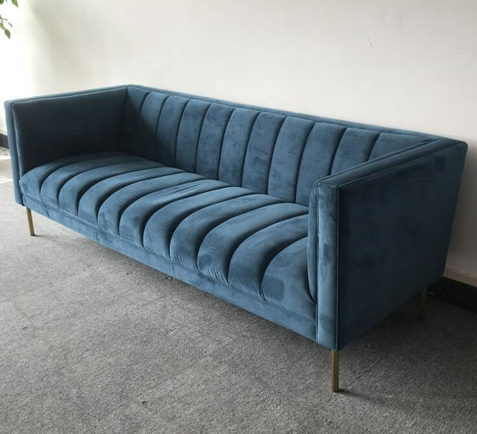 Blue Velvet adornou 3 o sofá da sala de visitas de Seat 221x76x78cm 1