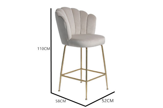 Cadeiras modernas da sala de jantar de veludo do estilo nórdico 52x58x110cm 1