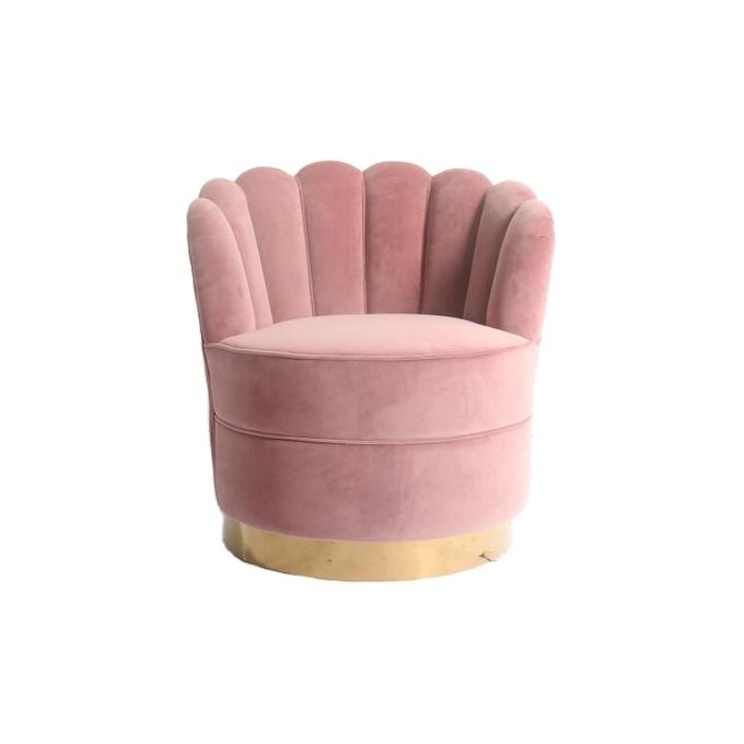 A flor moderna dá forma à base de Sofa With Gold SS da tela de veludo de W76cm 3