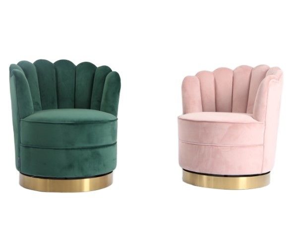 A flor moderna dá forma à base de Sofa With Gold SS da tela de veludo de W76cm 1