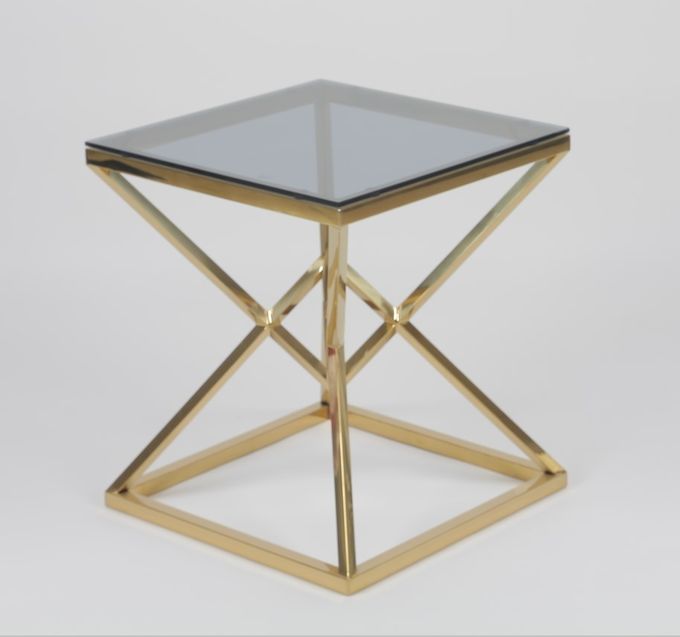 50x50cm mesa de centro de aço inoxidável e de vidro de 0.47cbm moderno 5