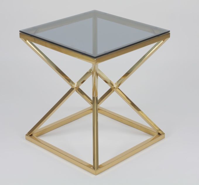 50x50cm mesa de centro de aço inoxidável e de vidro de 0.47cbm moderno 4