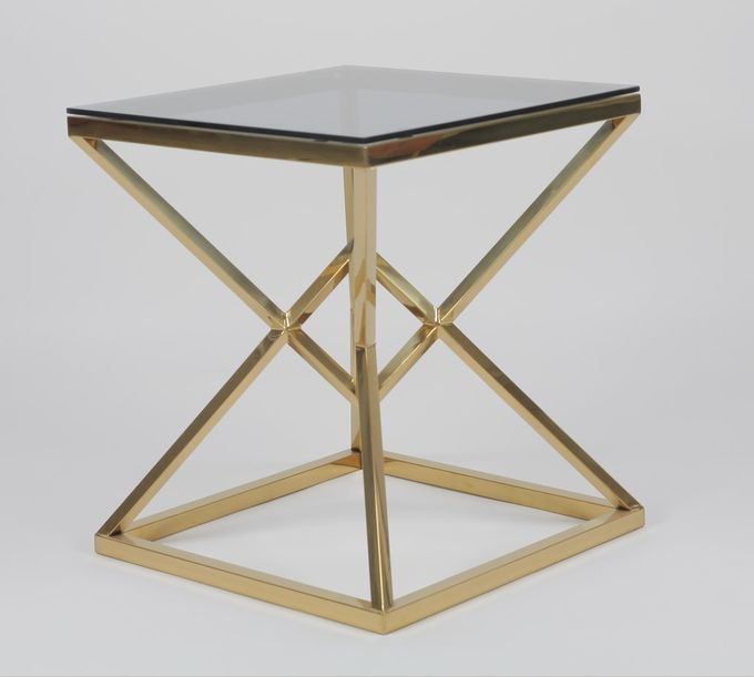 50x50cm mesa de centro de aço inoxidável e de vidro de 0.47cbm moderno 3