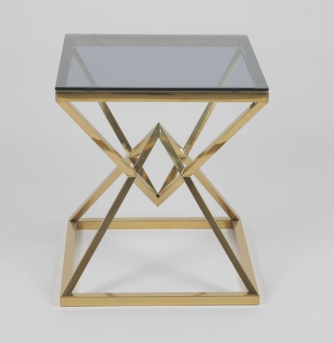 50x50cm mesa de centro de aço inoxidável e de vidro de 0.47cbm moderno 2
