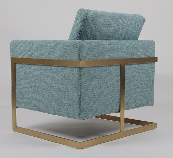 poltrona azul da tela da altura de 85cm com o ouro de aço inoxidável 1