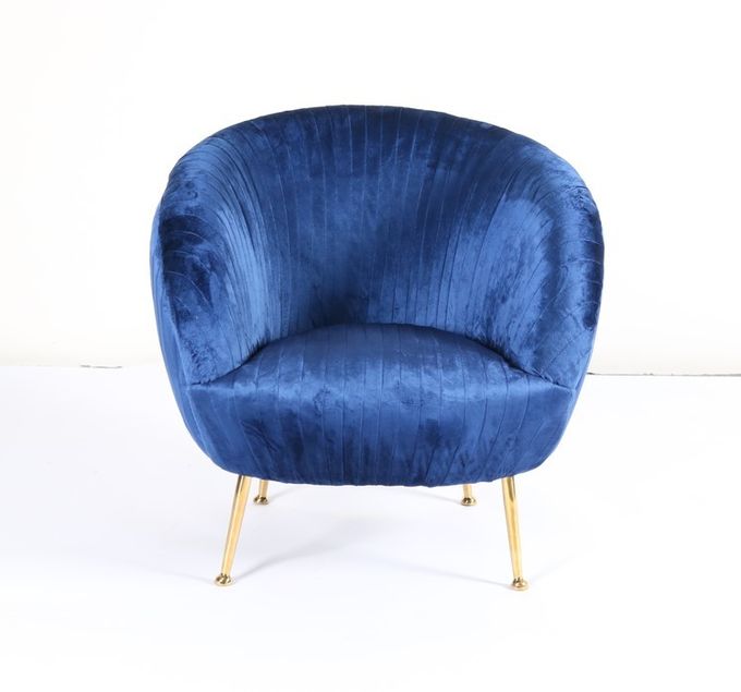 Escuro moderno - altura azul da poltrona 75cm do acento de veludo 4