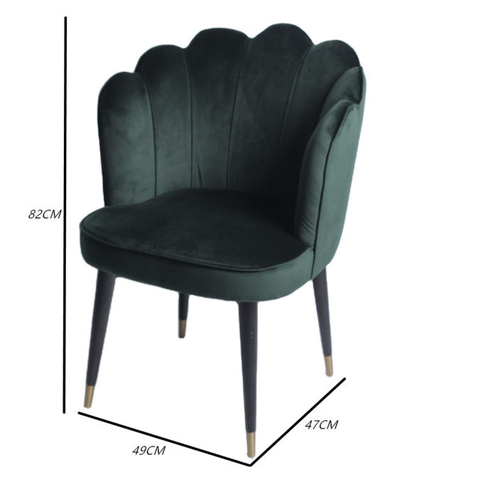Cadeira de jantar moderna de veludo nórdico de W49cm D 47cm H82cm 5