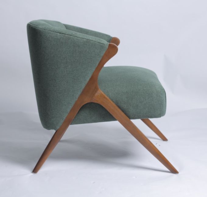 Pés americanos de Sofa Chair With Solid Wood da poltrona do Webbing do estilo 3
