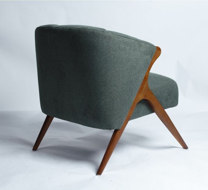 Pés americanos de Sofa Chair With Solid Wood da poltrona do Webbing do estilo 2