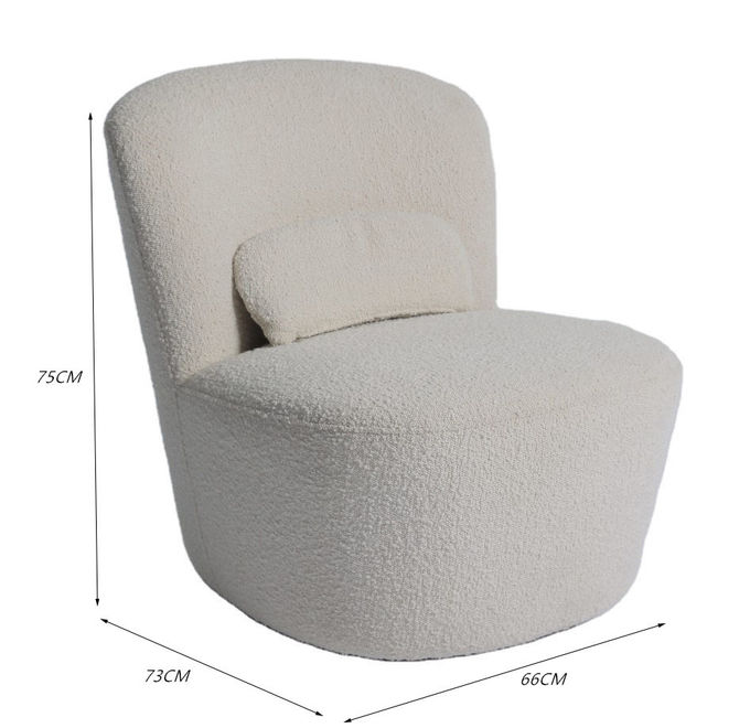 Tela moderna Sofa Chair da única poltrona bege de veludo 75*82*70cm 2