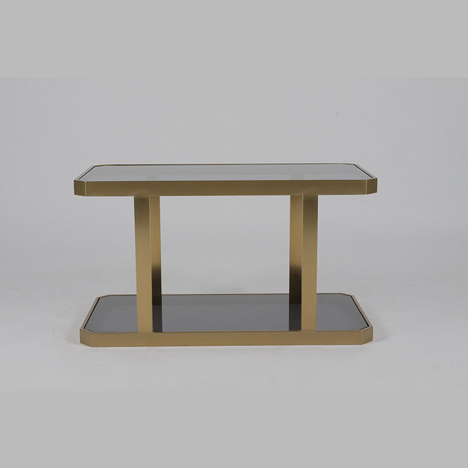 Estilo nórdico moderado do quadrado lateral de aço inoxidável superior de vidro do ouro da tabela 1